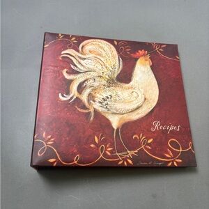 Red Rooster Recipe Binder Cookbook - White Rooster Design